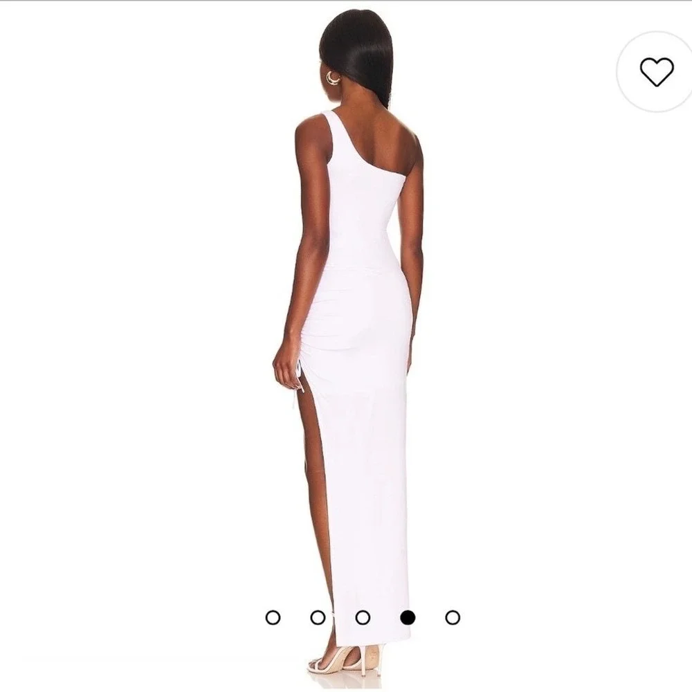 superdown XXS Alanie Maxi Dress One Shoulder Cut Out Maxi White NWOT MSRP $98